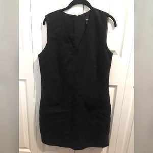 Black faux suede smock dress - M